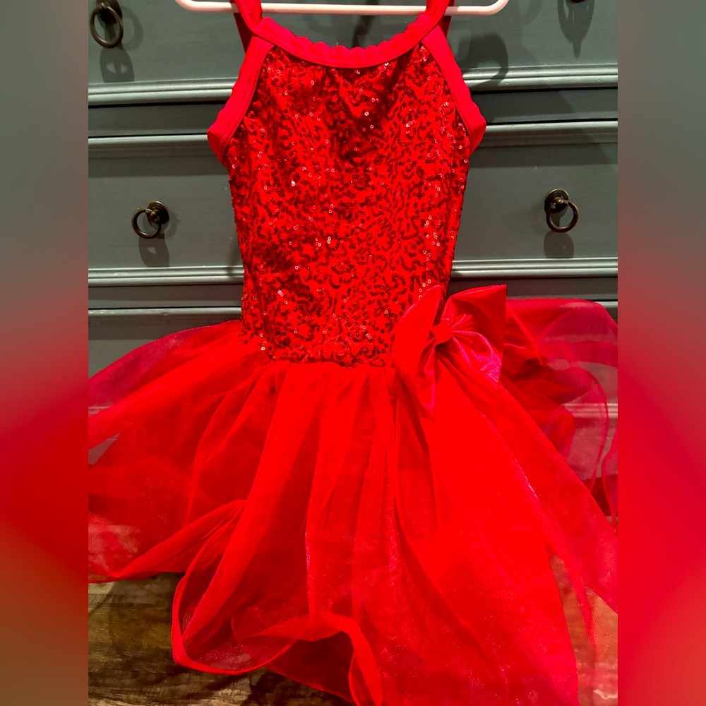 Little girls sequin red dress